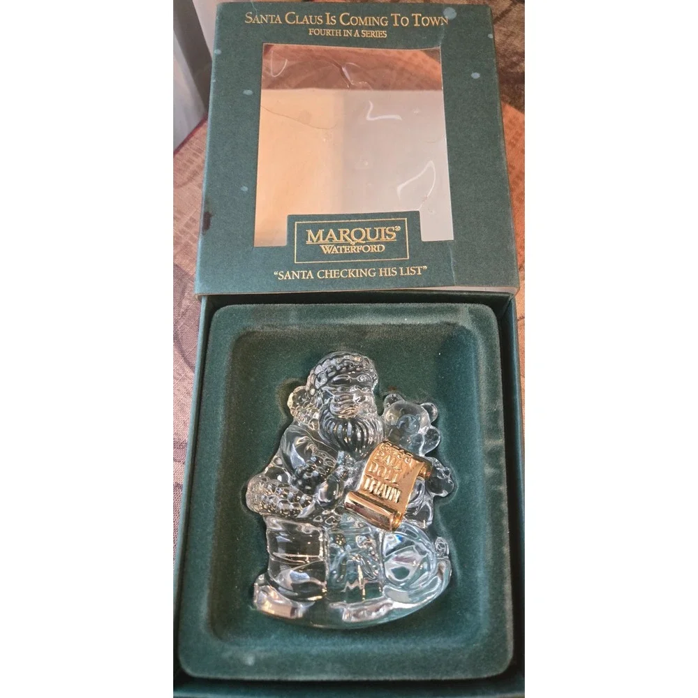 Santa Checking His List  - Marquis by Waterford Crystal Figurine